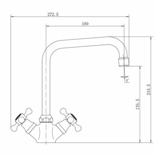 Смеситель для кухни Fashun A4019 на мойку хром - фото 3