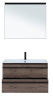 Комплект мебели: тумба с раковиной + зеркало Aquanet Lino 00271958 90x50x138 подвесной цвет темное дерево