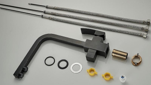 Смеситель для кухни ALMAes Rona AS-875-05 на раковину/столещницу черный - фото 3