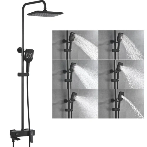 Душевая стойка Rose R2736H настенная цвет черный - фото 2