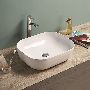 Раковина керамическая Art&Max AM-78104 51х41 накладная цвет белый