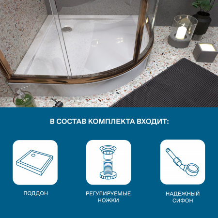 Душевой поддон Santek Палермо 1WH302477 80х80 акрил белый