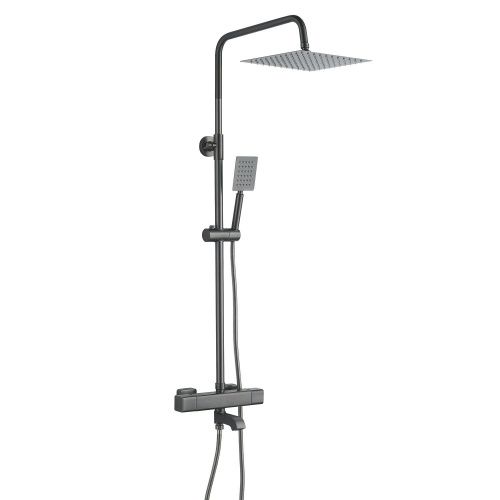 Душевая стойка Shevanik S3096T настенная цвет оружейная сталь с термостатом - фото 2