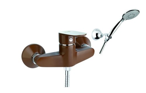 Смеситель для ванны и душа Fiore 81MX6510 настенный хром/коричневый - фото 2