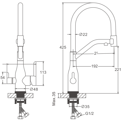 Смеситель для кухни Belz 815 B78815-7 на мойку черный - фото 2
