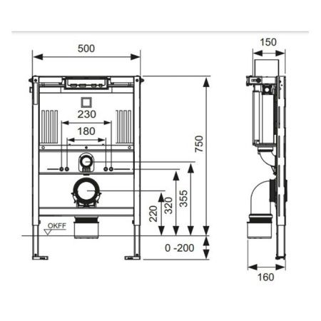 Инсталляция для подвесного унитаза Tece TECEprofil 9300291