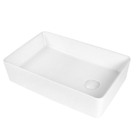 Раковина из сантехнического фарфора Bond Cube S67-500 50х30 накладная цвет белый без отверстий под смеситель