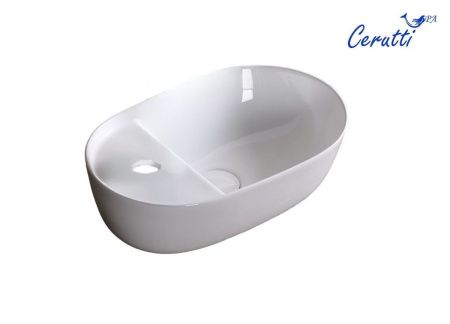 Раковина из сантехнического фарфора Cerutti SPA CR0050 40х30 накладная цвет белый 1 отверстие под смеситель
