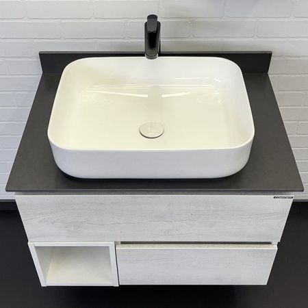 Тумба с раковиной Comforty Прага 00-00014832CF 80х50 подвесная цвет серый