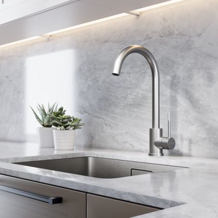 Смеситель для кухни Voda Kitchen K 55 на мойку нержавеющая сталь