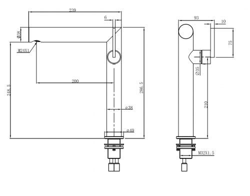 Смеситель Abber Perfekte 316 AF8A11BST-L на раковину сталь брашированная - фото 2