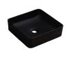Раковина из сантехнического фаянса CeramaLux 1305MB 40х40 накладная цвет черный без отверстий под смеситель