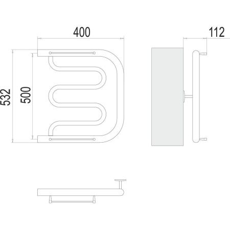 Полотенцесушитель Terminus 4620768881275 40х53 водяной хром