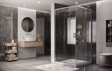 Душевой уголок Ambassador Kingston 14011103 100х100 стекло прозрачное профиль хром без поддона