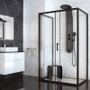 Душевой уголок Taliente TA-N-140-08-1CB 140х80 стекло прозрачное профиль черный матовый без поддона