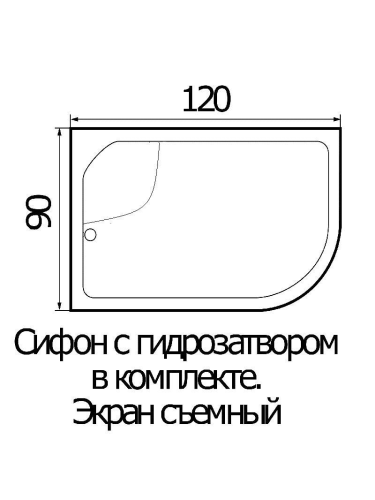 Душевой поддон WEMOR 120/90/44 R (10000001764) 120х90 акрил белый - фото 2