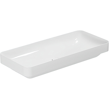 Раковина из санфаянса Azzurra ELEGANCE ELLG090400S0BI/(ESO90 bi)*0 90х40 накладная цвет белый без отверстий под смеситель