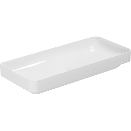 Раковина из санфаянса Azzurra ELEGANCE ELLG090400S0BI/(ESO90 bi)*0 90х40 накладная цвет белый без отверстий под смеситель