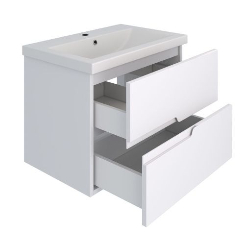 Тумба под раковину Runo СТОКГОЛЬМ 00-00001124 70х40 подвесная цвет белый - фото 2