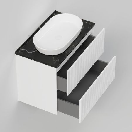 Тумба со столешницей La Fenice TERRA TWIN NFNC-01-TER-B-80-2-3-GB 80х50 подвесная цвет белый