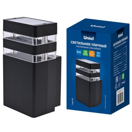 Уличный настенный светильник Uniel UUL-S17A 60W/E27 IP65 BLACK