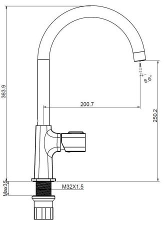 Смеситель для кухни Creavit AL8500S на мойку черный