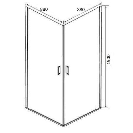 Душевой уголок Orange E04-090TB 90х90 стекло прозрачное профиль черный без поддона