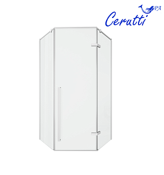 Душевой уголок Cerutti SPA C2AW 100х100 стекло прозрачное профиль белый без поддона