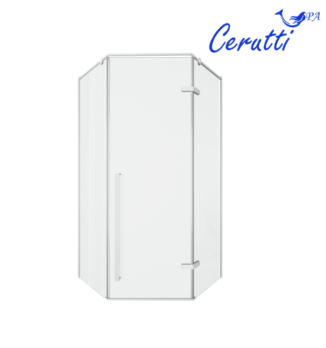 Душевой уголок Cerutti SPA C2AW 100х100 стекло прозрачное профиль белый