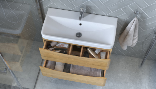 Тумба под раковину Velvex CLAY tpCLA.80.2Y-230 78х38х49 подвесная цвет дуб верона - фото 5