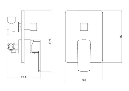 Смеситель для ванны и душа Voda Iceberg IC83-2 встраиваемый в стену хром