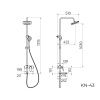 Душевая стойка Knotlor KN-43 настенная цвет хром