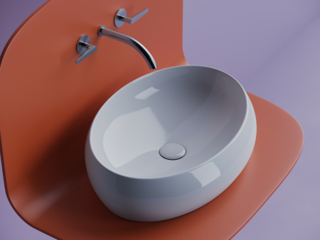 Раковина из сантехнического фарфора Ceramica Nova ELEMENT CN5033 60х40 накладная цвет белый без отверстий под смеситель