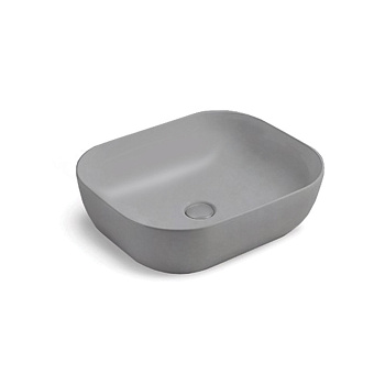 Раковина из сантехнического фарфора Vincea VBS-101MG 50х40 накладная цвет серый матовый без отверстий под смеситель