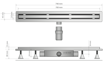 Душевой лоток OMP Tea Basicflow 4943.903.8