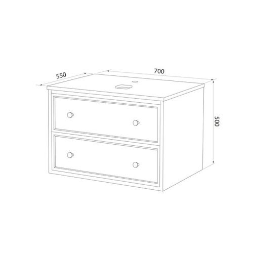 Тумба под раковину IDDIS Torr TOR70DBi95K 80х51х50 подвесная цвет серый - фото 5