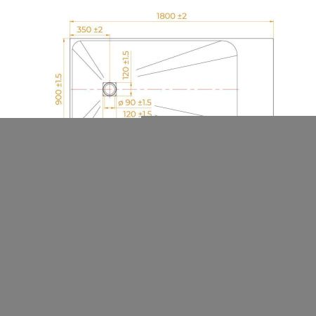 Душевой поддон из стеклопластика RGW 553502918-01 180х90 белый