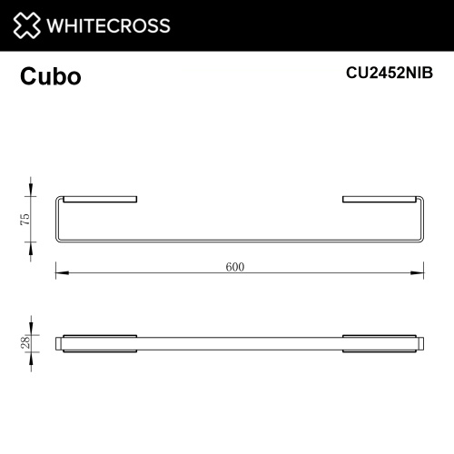 Полотенцедержатель Whitecross Cubo nickel brushed CU2452NIB - фото 2