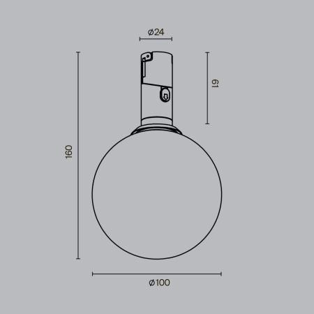 Трековый светодиодный светильник Maytoni Technical Luna (Луна) TR208-1-5W3K-B