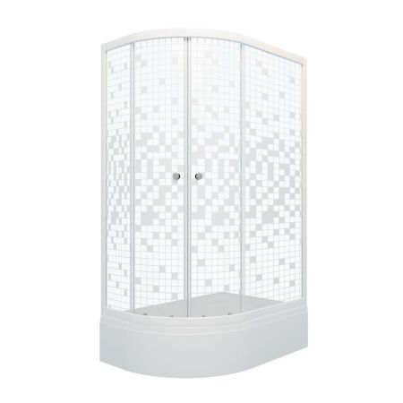 Душевой уголок Тритон Коралл Щ0000061783 120х80 стекло с рисунком профиль белый с поддоном