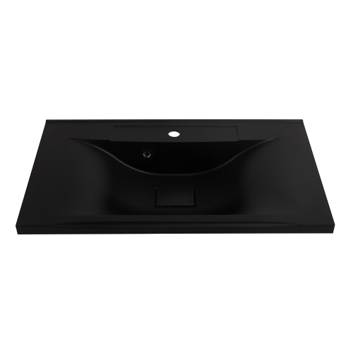 Раковина из искусственного камня BelBagno BB800/450-LV-ART-PR-NERO 80х45 накладная цвет черный матовый - фото 4