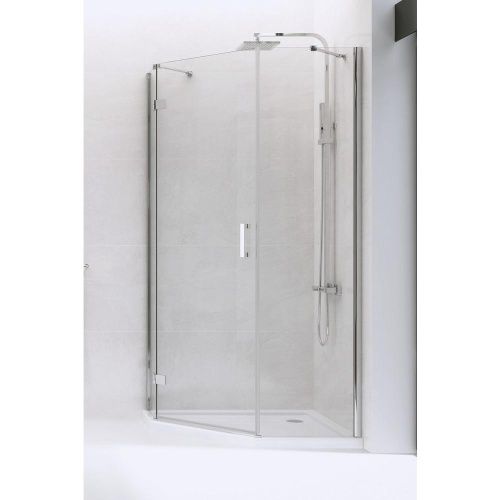 Душевой уголок New Trendy NEW AZZURA Chrome K-0564 100х80 стекло прозрачное профиль хром без поддона - фото 2