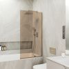 Душевая шторка на ванну Maybah Glass MGV-68-2у 60х140 стекло тонированное профиль бронза ориентация универсальная
