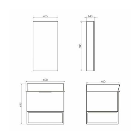 Тумба с раковиной Comforty Порто 00-00010677CF 60х40 подвесная цвет коричневый