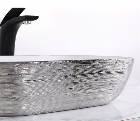 Раковина из санфаянса CeramaLux D1333H131 46х33 накладная цвет белый