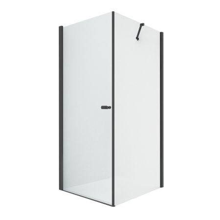 Душевой уголок New Trendy NEW SOLEO Black D-0230A/D-0115B 80х90 стекло прозрачное профиль черный без поддона