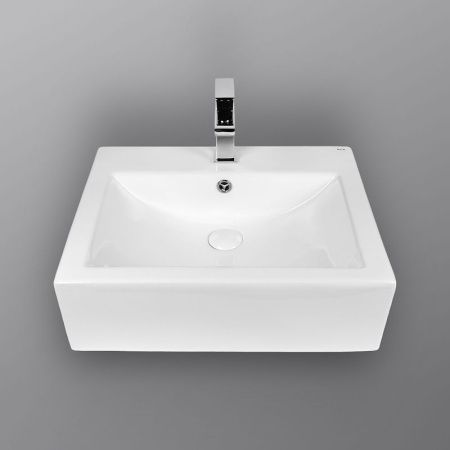 Раковина из сантехнического фарфора Bond Cube S11-540 50х40 встраиваемая цвет белый 1 отверстие под смеситель