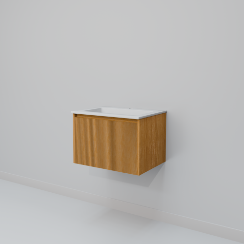 Тумба с раковиной ArtDecco Elizabeth (Элизабет) AEL06W11S100 60x45x40 подвесная цвет белый дуб - фото 5