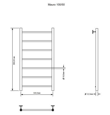 Полотенцесушитель электрический Aquanet Mauro 00282004 55х100 хром