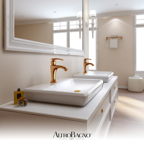 Смеситель для раковины AltroBagno Beatrice AltroBagnoBeatrice0115ROr на раковину розовое золото - фото 4